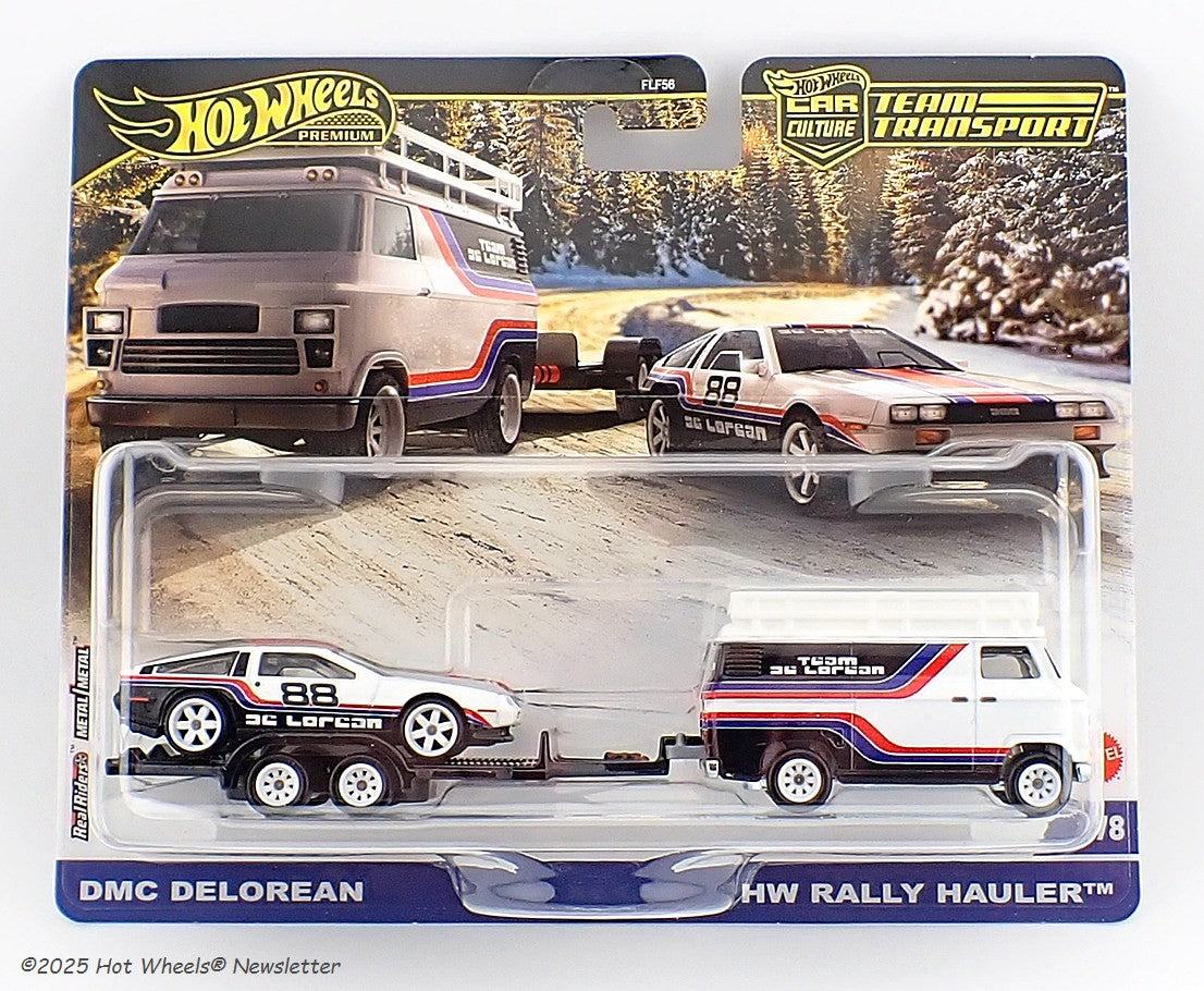 Hot Wheels Premium Team Transport #78 DMC DeLorean /HW Rally Hauler.