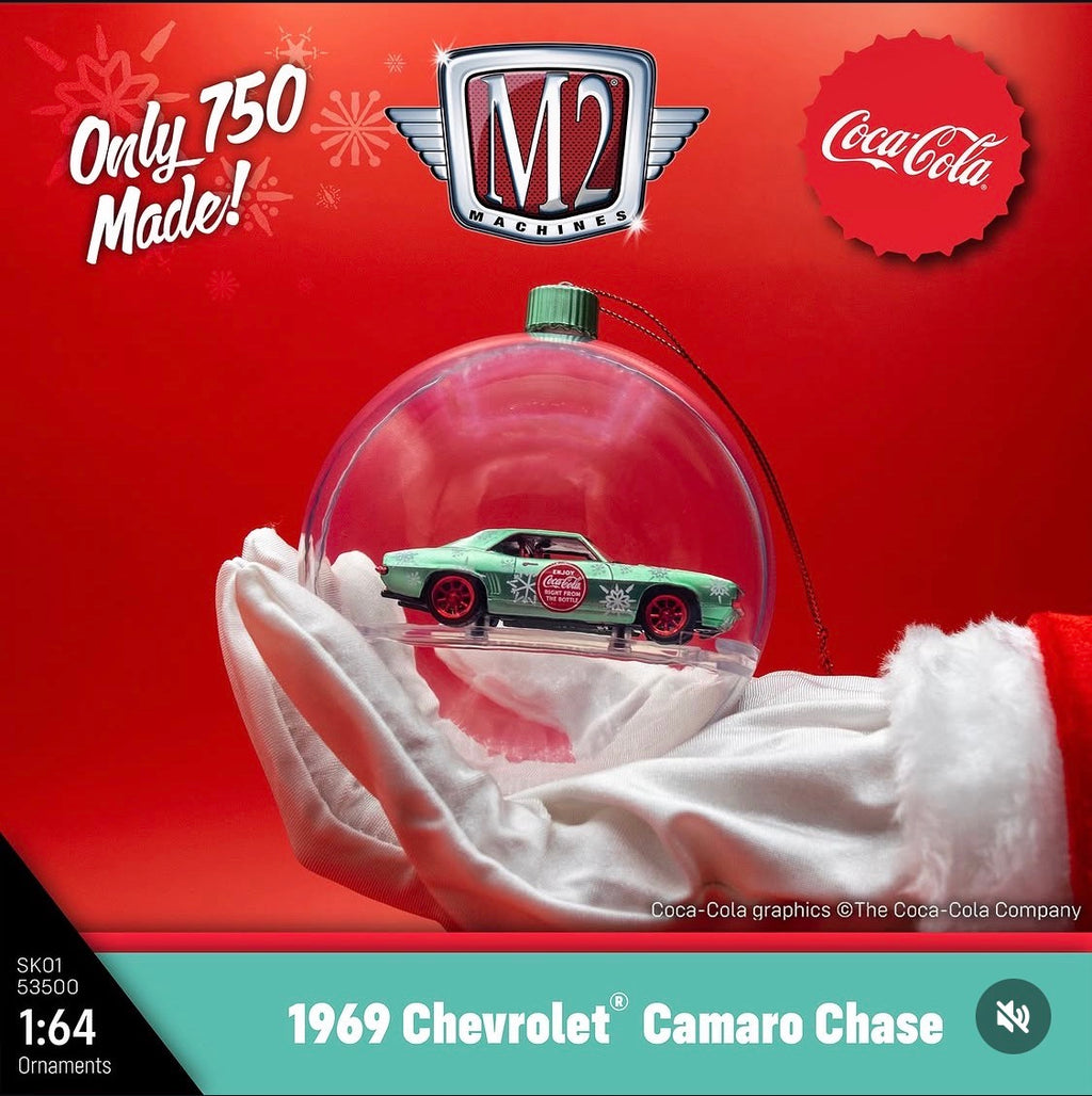 2025 M2 Machines Coca-Cola Christmas ornament 1969 Chevy Camaro
